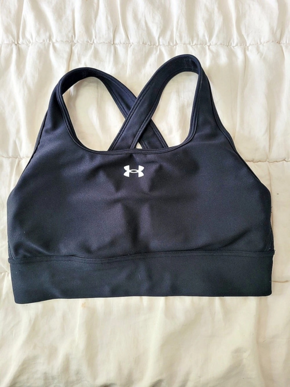 Under Armour Crossback Mid Sports Bra Black Medium